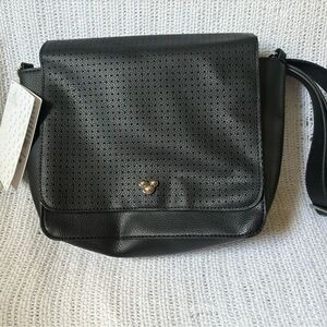Disney Mickey Mouse Purse Black Adjustable Crossbody Bag Pin Trading Retired NWT